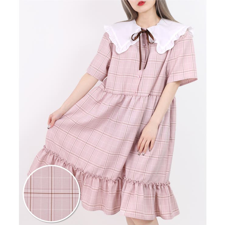 Wc リボン付き切り替えチェックワンピース 品番 Wg Wego Women ウィゴー のレディースファッション通販 Shoplist ショップリスト