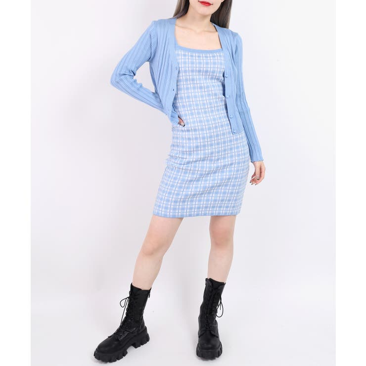 Wc カーデ付きチェックキャミワンピース 品番 Wg Wego Women ウィゴー のレディースファッション通販 Shoplist ショップリスト