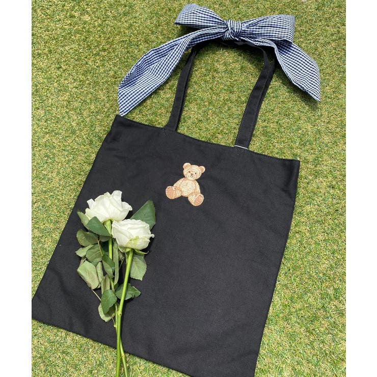 WC】クマ刺繍リボントート[品番：WG010079705]｜WEGO【WOMEN