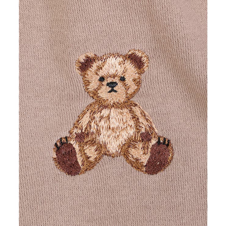 ワンダフルワールド カネコイサオ くまさんワッペン ロゴプリント スウェット 洗える】ベア刺繍スウェット（スウェット・トレーナー