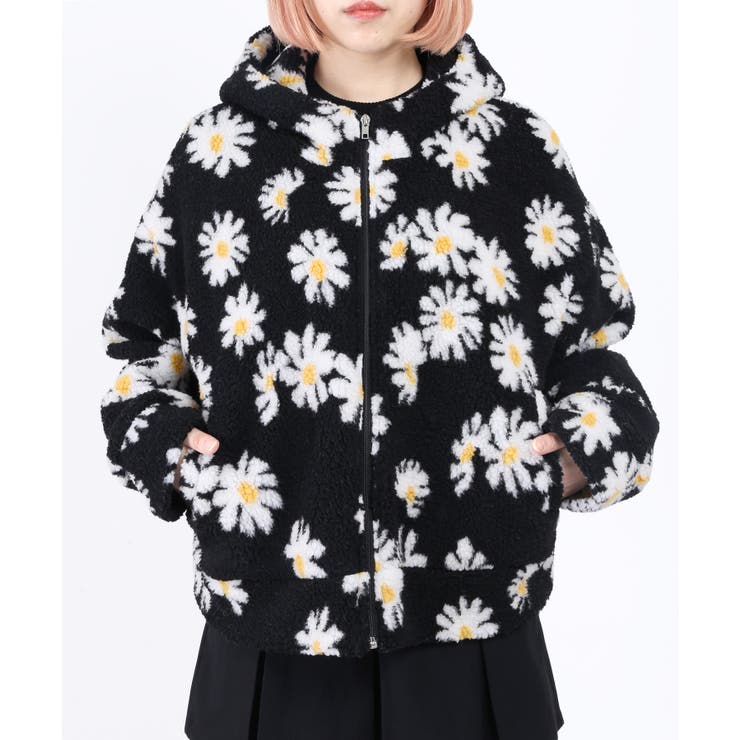 フラワーボアブルゾン 韓国 韓国ファッション[品番：WG010082856 ...