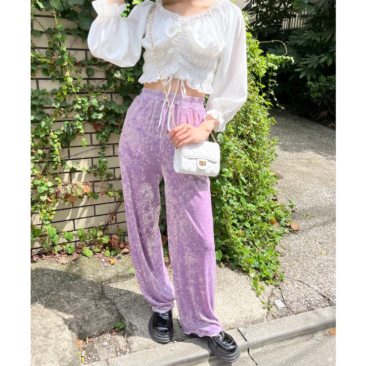 WC】ベロアメロウパンツ 韓国 韓国ファッション[品番：WG010085826