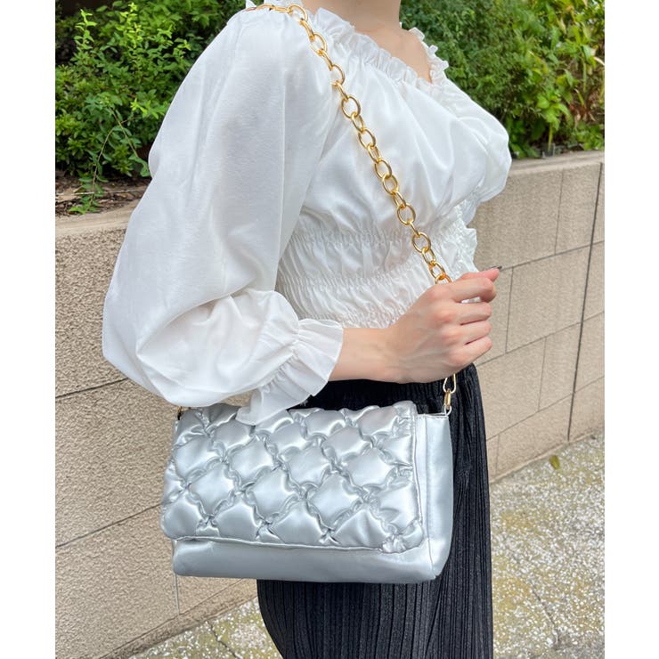 フェイクレザーポップコーンキルトバッグ 韓国 韓国ファッション | WEGO【WOMEN】 | 詳細画像21 