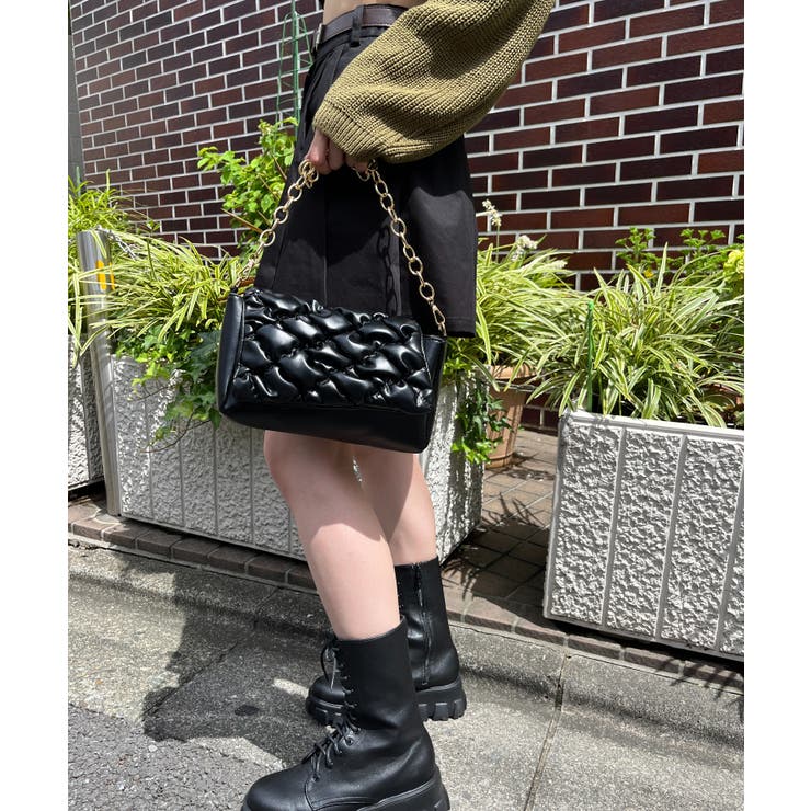 フェイクレザーポップコーンキルトバッグ 韓国 韓国ファッション | WEGO【WOMEN】 | 詳細画像25 