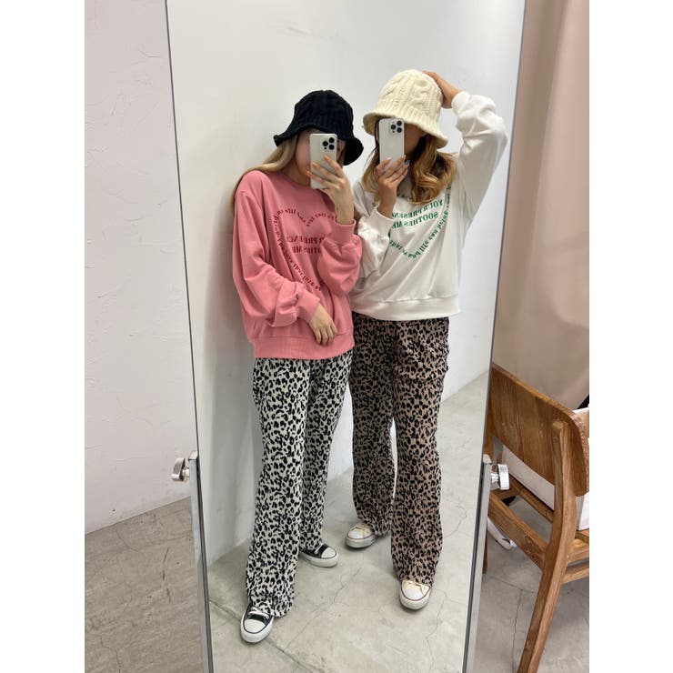 WC】レオパードフレアパンツ 韓国 韓国ファッション ヒョウ柄