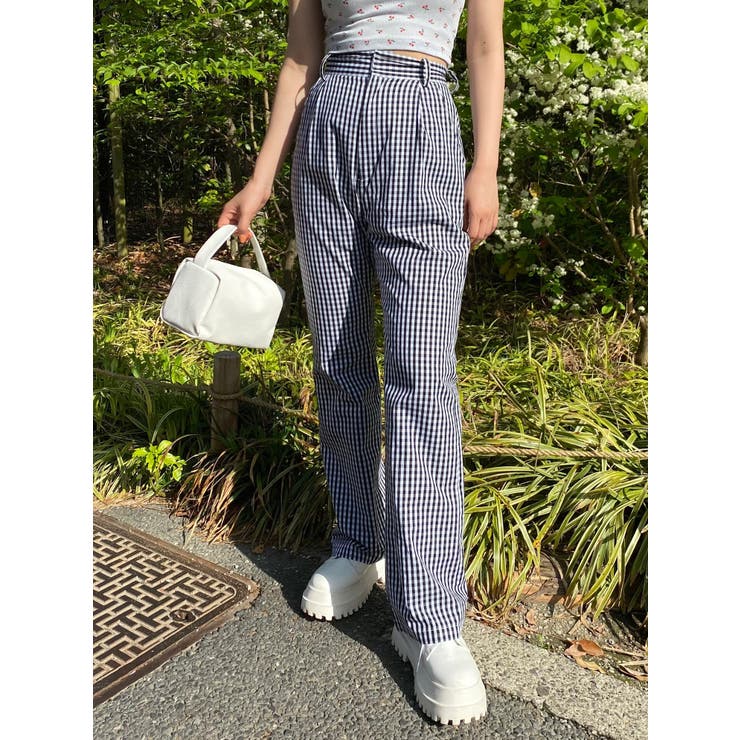 WC】ギンガムチェックパンツ 韓国 韓国ファッション[品番：WG010084076