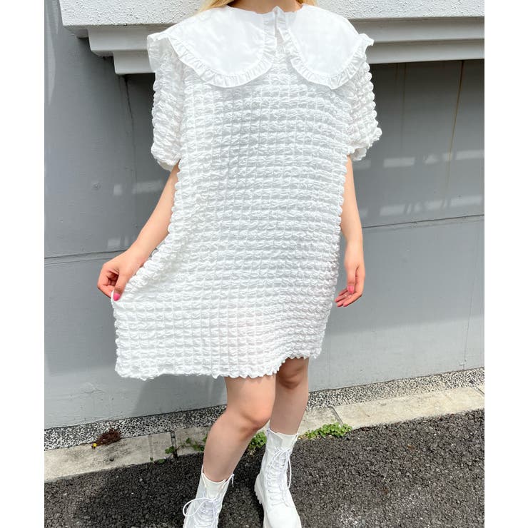 WC】ポップコーンフリルワンピース [品番：WG010084555]｜WEGO【WOMEN】（ウィゴー）のレディースファッション通販｜SHOPLIST（ショップリスト）