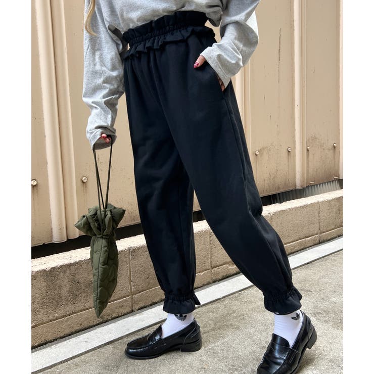 フリルスウェットパンツ 韓国 韓国ファッション[品番：WG010088838