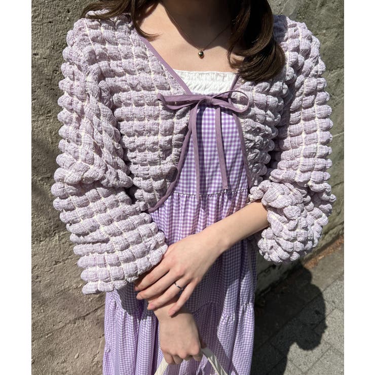 ライトパープル | ぽこぽこショートカーディガン 韓国 韓国ファッション | WEGO【WOMEN】