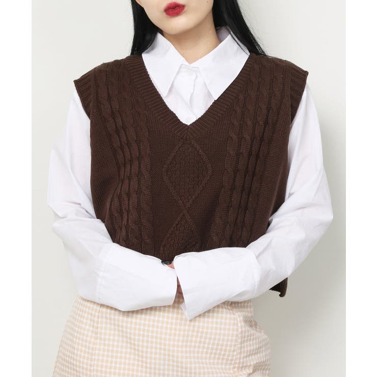 WC】ケーブルニットベスト[品番：WG010076719]｜WEGO【WOMEN  