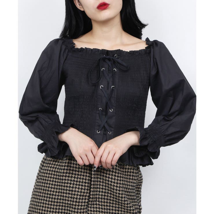 WC】レースアップ長袖トップス[品番：WG010076836]｜WEGO【WOMEN