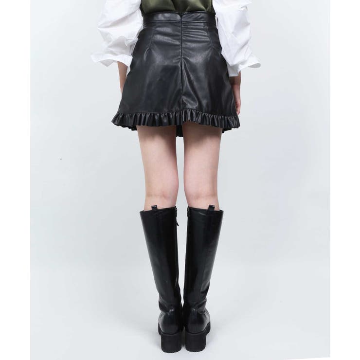 WC】フェイクレザーフリルスカート[品番：WG010077257]｜WEGO【WOMEN