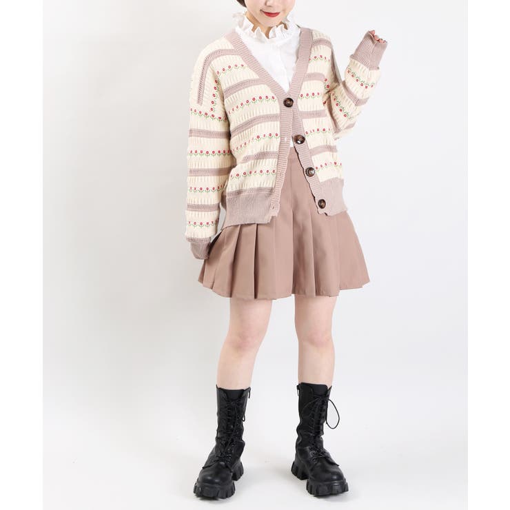 カネコイサオ♥チューリップ柄ワンピース＆カーディガン＆バッグ 3点セット カネコイサオ♥チューリップ柄ワンピース＆カーディガン＆バッグ 3点