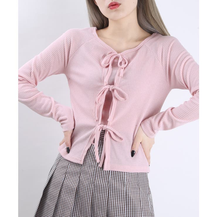 ヴィヴィアン　リボン付き　トップス WC】リボンアンサンブルトップス[品番：WG010079751]｜WEGO【WOMEN