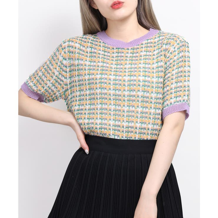 Wc カラフル チェックニット 品番 Wg010081105 Wego Women ウィゴー のレディースファッション通販 Shoplist ショップリスト