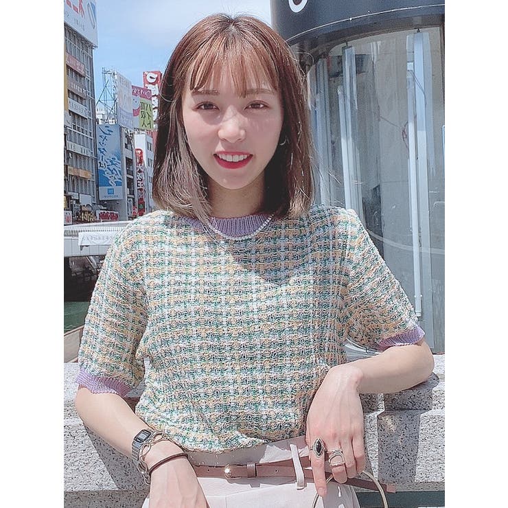 Wc カラフル チェックニット 品番 Wg010081105 Wego Women ウィゴー のレディースファッション通販 Shoplist ショップリスト