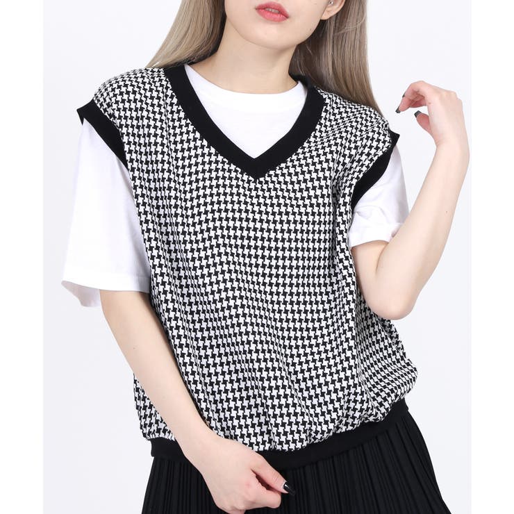 WC】千鳥柄サマーベスト[品番：WG010081392]｜WEGO【WOMEN】（ウィゴー