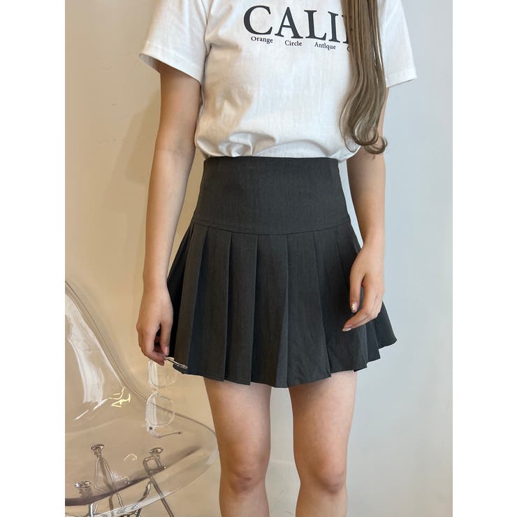 無地プリーツスカパン 韓国 韓国ファッション[品番：WG010087354