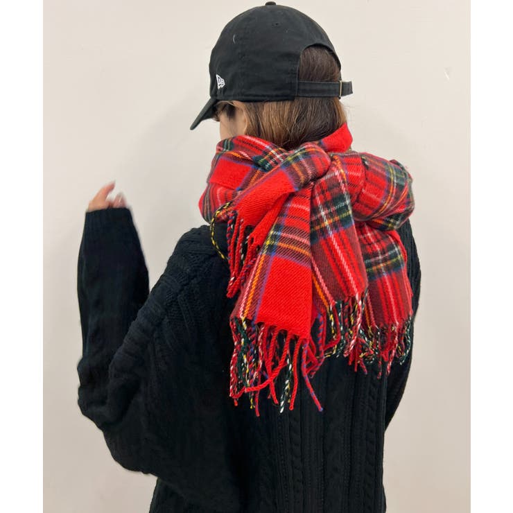 ブラウン】【WC】チェックマフラー[品番：WG010086283]｜WEGO【WOMEN