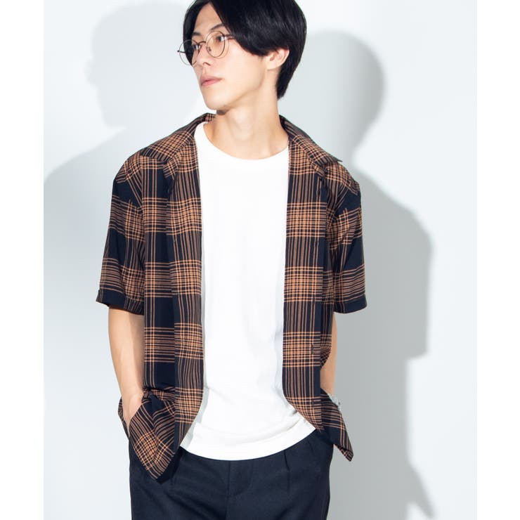 チェック開襟シャツ(S) WE19AU06-M0753[品番：WG010038684]｜WEGO【MEN