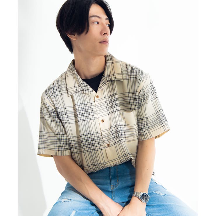 チェック開襟シャツ(S) WE19AU06-M0753[品番：WG010038684]｜WEGO【MEN
