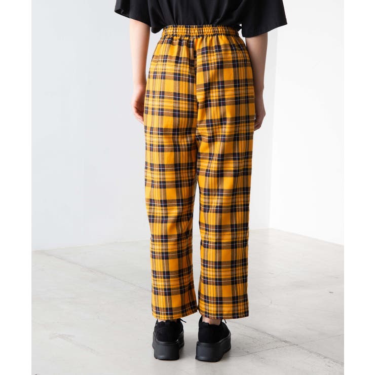 ドイツ Weha セール】ツーウェイ チェック ワイド パンツ ハイウエスト
