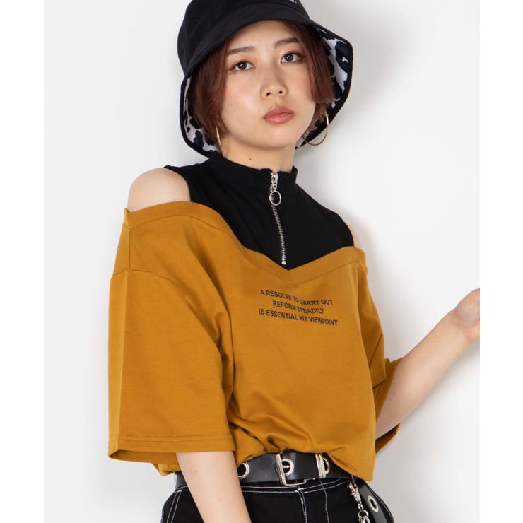 イエロー | ハーフジップオフショルT WE19AU08-L3390 | WEGO【WOMEN】