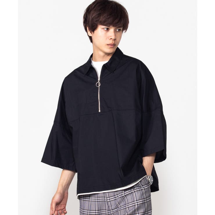 コットンタイプライターハーフZIPシャツ(7) WE19AU08-M2699[品番