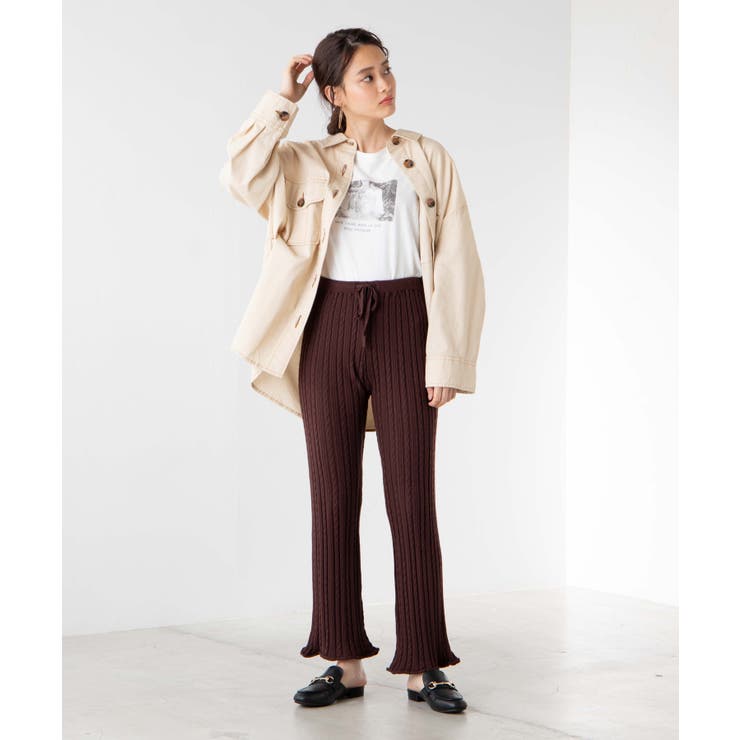 ケーブルフレアパンツ WE19AU09-L4782 | WEGO【WOMEN】 | 詳細画像3 