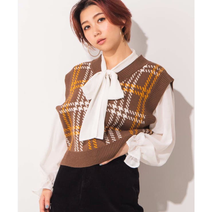 チェックショートベスト We19au09 L5055 品番 Wg Wego Women ウィゴー のレディース ファッション通販 Shoplist ショップリスト