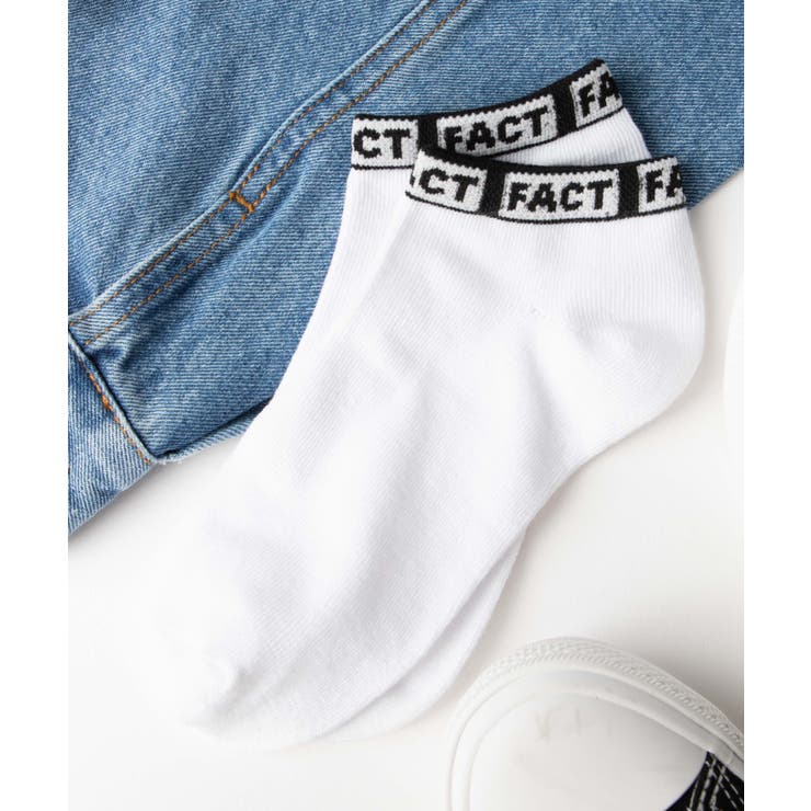ホワイト | FACTロゴショートソックス WE19AU09-LG3299 | WEGO【WOMEN】