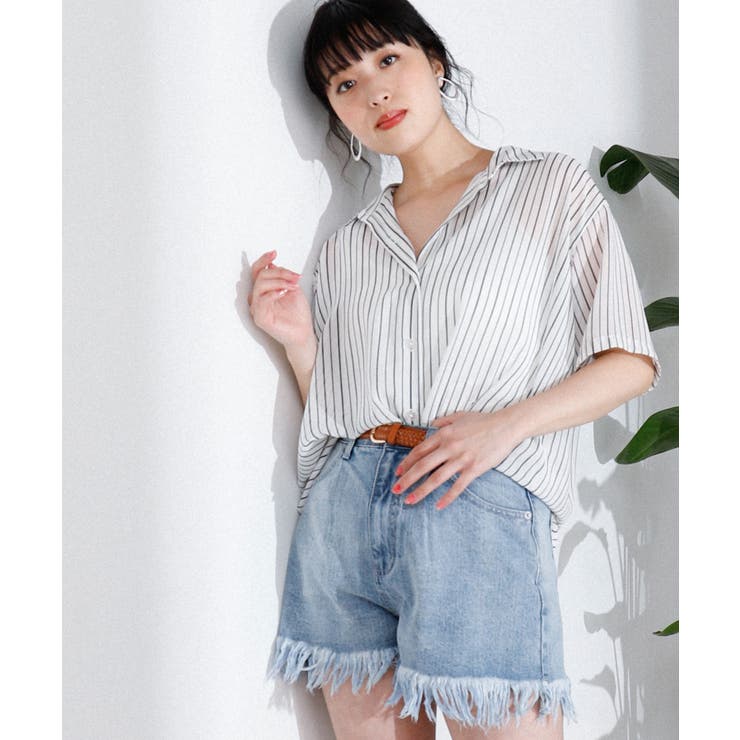 ダメージタックデニムショートパンツ WE19SM04-L028[品番：WG010037862
