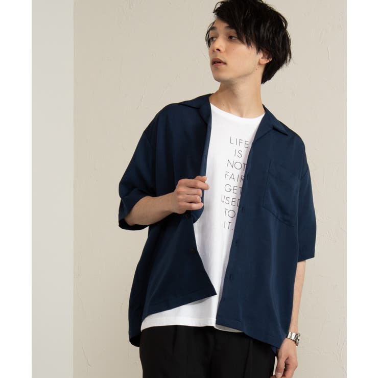 フィブリルオープンカラーシャツ WE19SM04-M001[品番：WG010037859]｜WEGO【MEN】（ウィゴー）のメンズ ファッション通販｜SHOPLIST（ショップリスト）