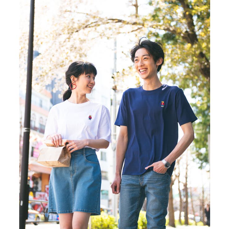 ボートとクマ刺繍 familiar Tシャツセット キズクマ刺繍Tシャツ｜綿100