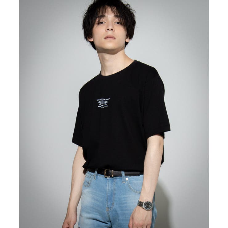 ブラック | タイポグラフィプリントTシャツ WE19SM04-M0346 | WEGO【MEN】