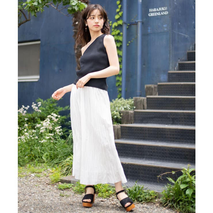 muuetブラック ワンショルダー タンクトップ MURUA（ムルーア）の「ワンショルダータンクトップ（タンクトップ