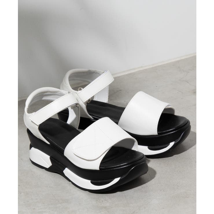 ホワイト | 厚底ベルトスポーツサンダル WE19SM05-LG0002 | WEGO【WOMEN】