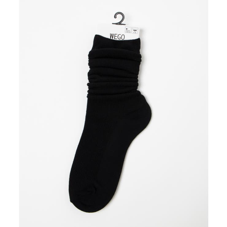 ブラック | 細リブクシュクシュソックス WE19SM05-LG0015 | WEGO【WOMEN】