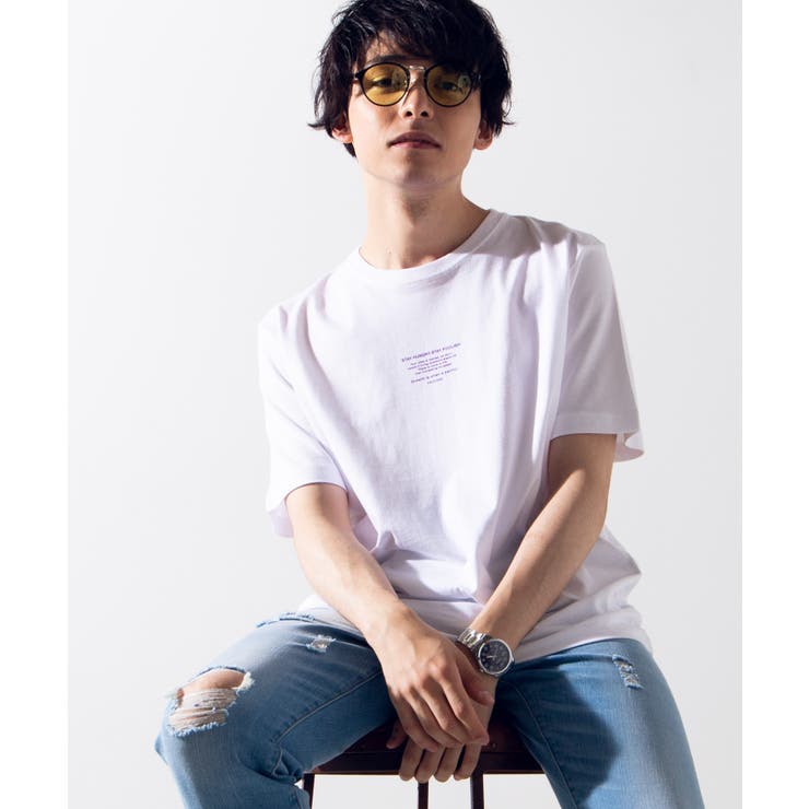 ホワイトその他 | カラータイポグラフィプリントTシャツ WE19SM05-M0333 | WEGO【MEN】