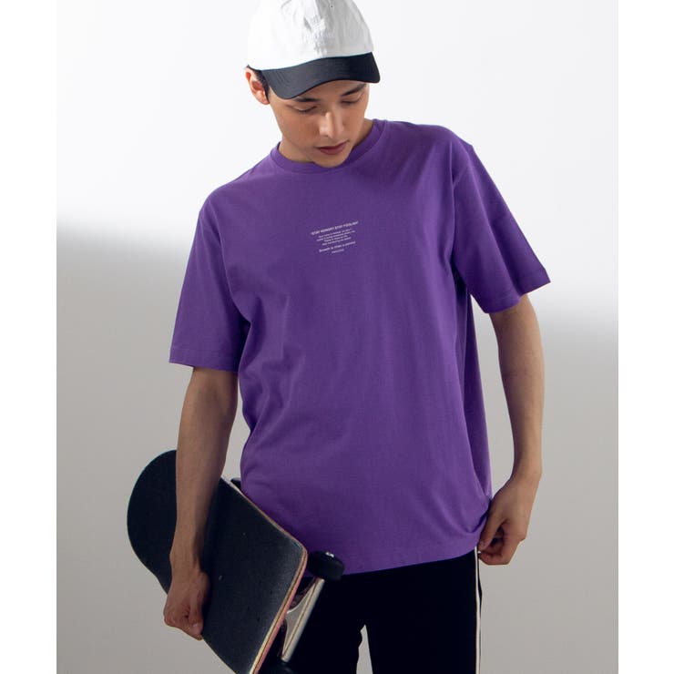 パープル | カラータイポグラフィプリントTシャツ WE19SM05-M0333 | WEGO【MEN】