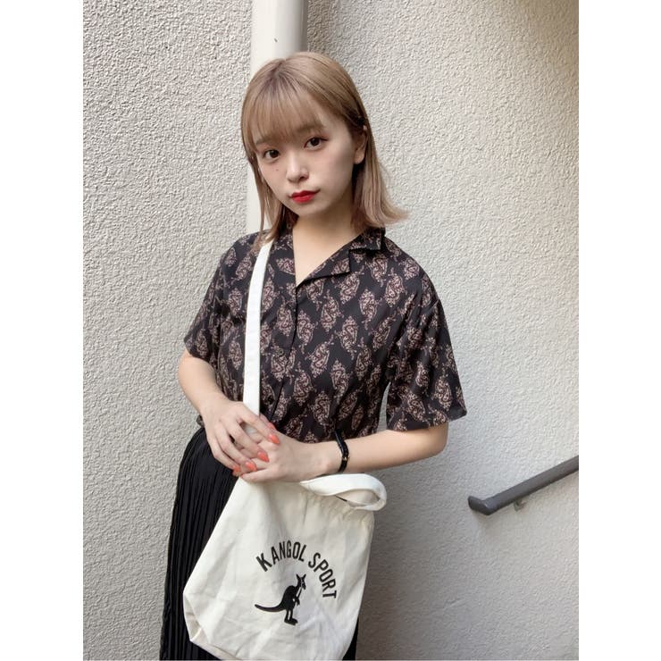 オープンカラークロップドシャツ WE19SM06-L1248[品番
