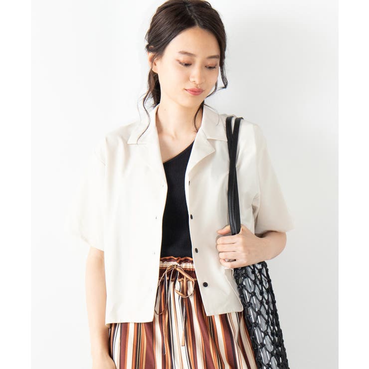 オープンカラークロップドシャツ  WE19SM06-L1248[品番：WG010039067]｜WEGO【WOMEN】（ウィゴー）のレディースファッション通販｜SHOPLIST（ショップリスト）