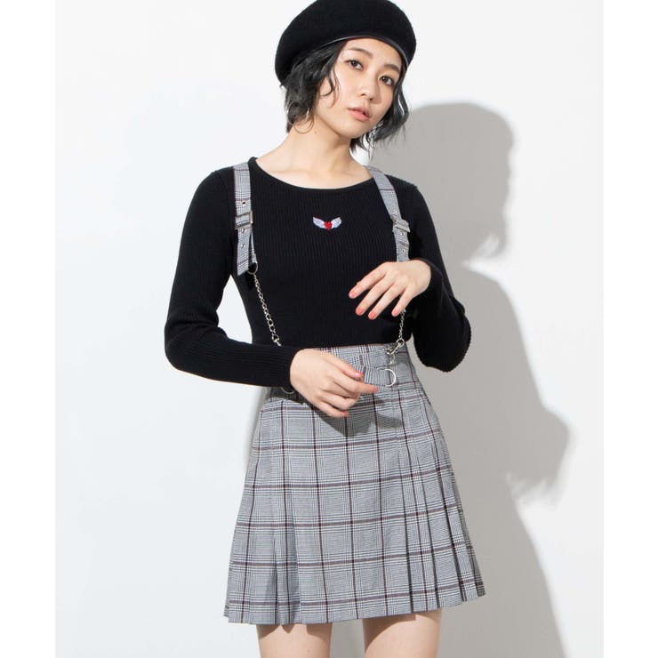 チェーンサス付サイドプリーツスカート WE19WN10-L6102[品番