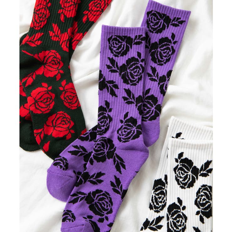 パープル | バラパターンソックス WE19WN10-MG5346 | WEGO【MEN】