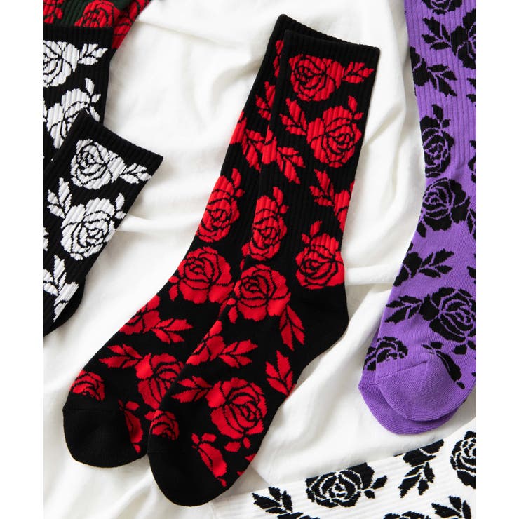 ブラック | バラパターンソックス WE19WN10-MG5346 | WEGO【MEN】