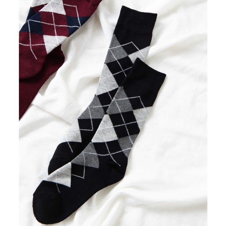 ブラック | アーガイルレギュラーソックス WE19WN10-MG5349 | WEGO【MEN】