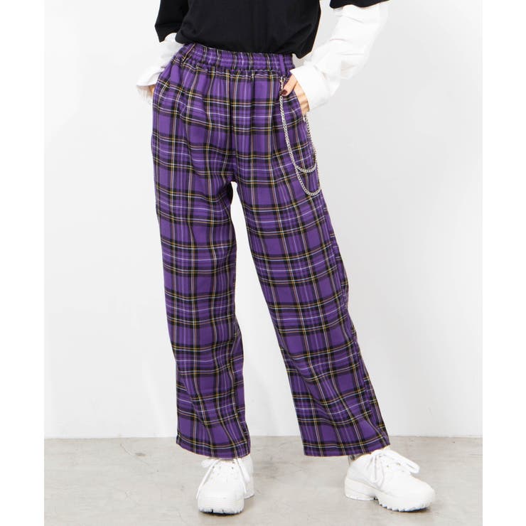 チェーンチェックワイドパンツ  WE19WN11-L7132[品番：WG010071004]｜WEGO【WOMEN】（ウィゴー）のレディースファッション通販｜SHOPLIST（ショップリスト）