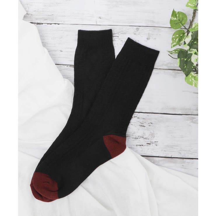 ブラック | ケーブルパターンソックス WE19WN11-MG6178 | WEGO【MEN】