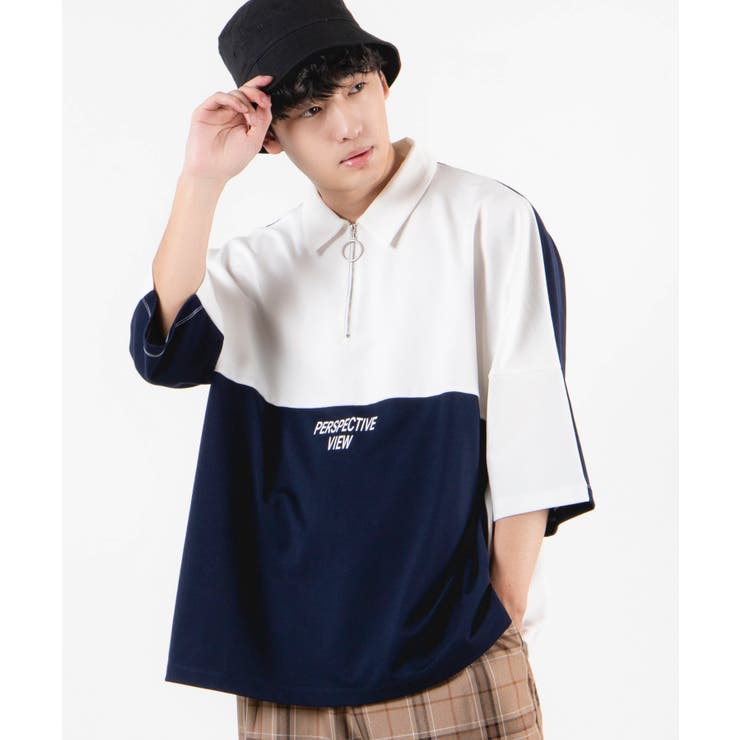 ホワイト | ドルマンハーフZIP5分袖プルオーバー WE20AU06-M3415 | WEGO【MEN】