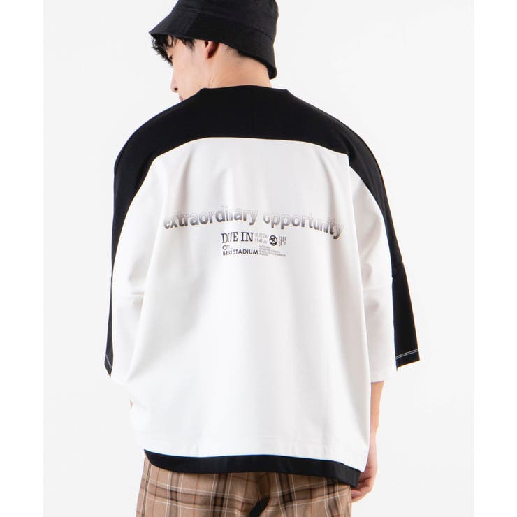 ホワイト | ドルマン切替5分袖プルオーバー WE20AU06-M3416 | WEGO【MEN】